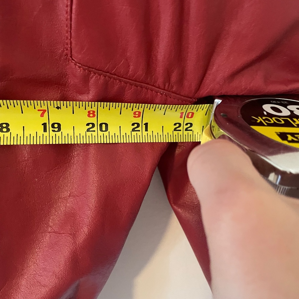 Vintage Red Marco Morani Leather Moto Jacket - Picture 8 of 8